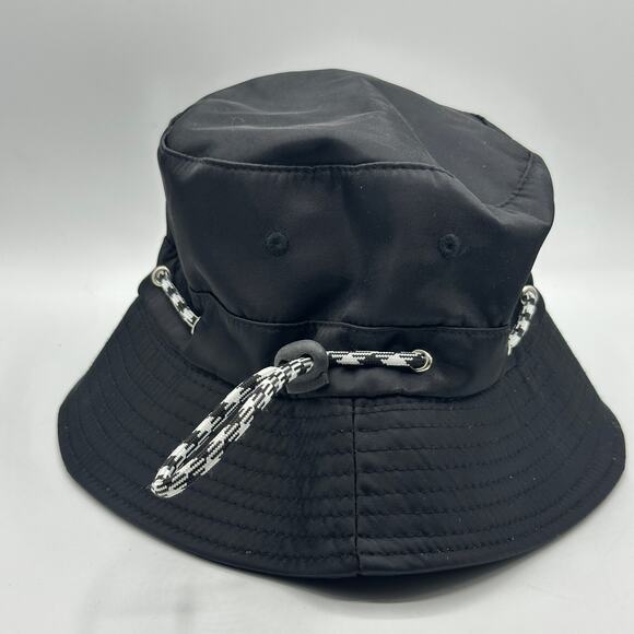 ANTHROPOLOGIE Nylon Sport Drawstring Bucket Hat Black - Picture 5 of 6